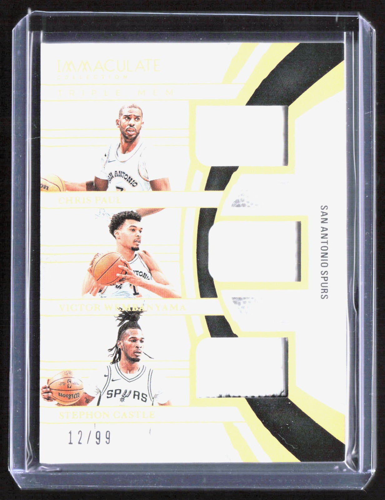 24-25 Panini Immaculate TripleMem Chris Paul Stephon Castle Victor Wembanyama/99