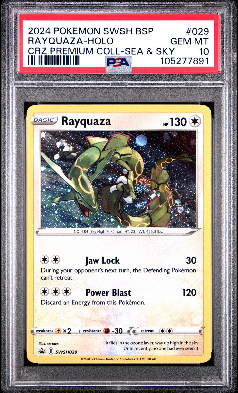 2024 Pokemon S&S Black Star Promos #029 Rayquaza-Holo Premium Coll PSA 10