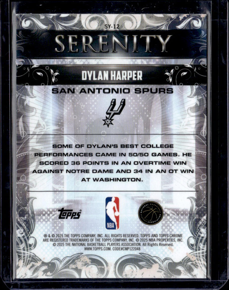 Dylan Harper Serenity SY-12 NM (Back)
