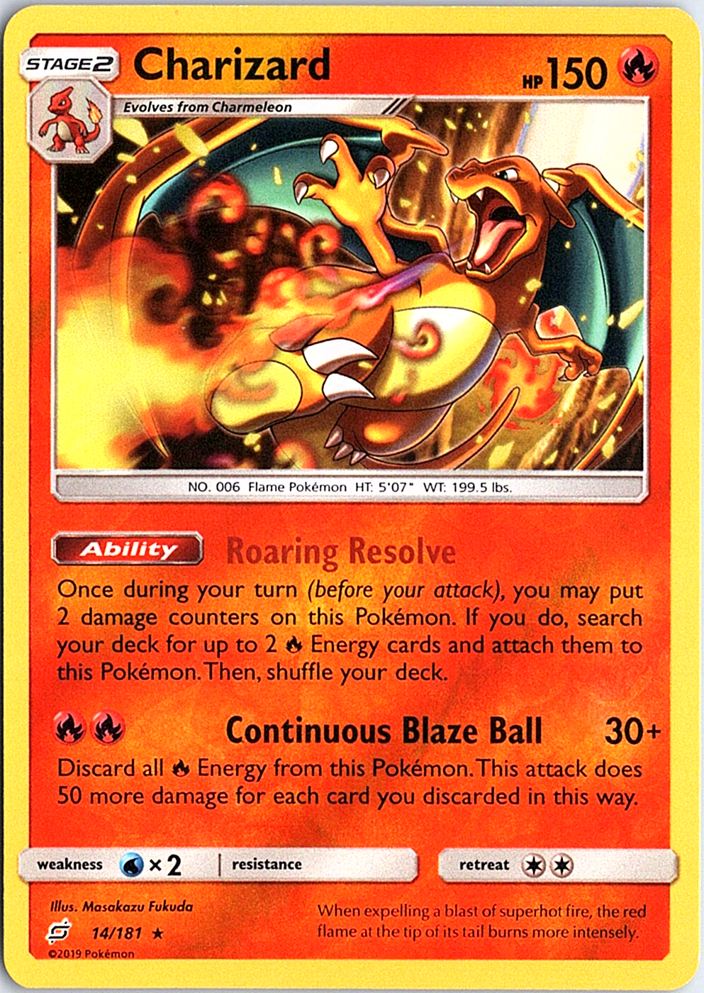 Charizard Rare SM - Team Up 14/181 NM