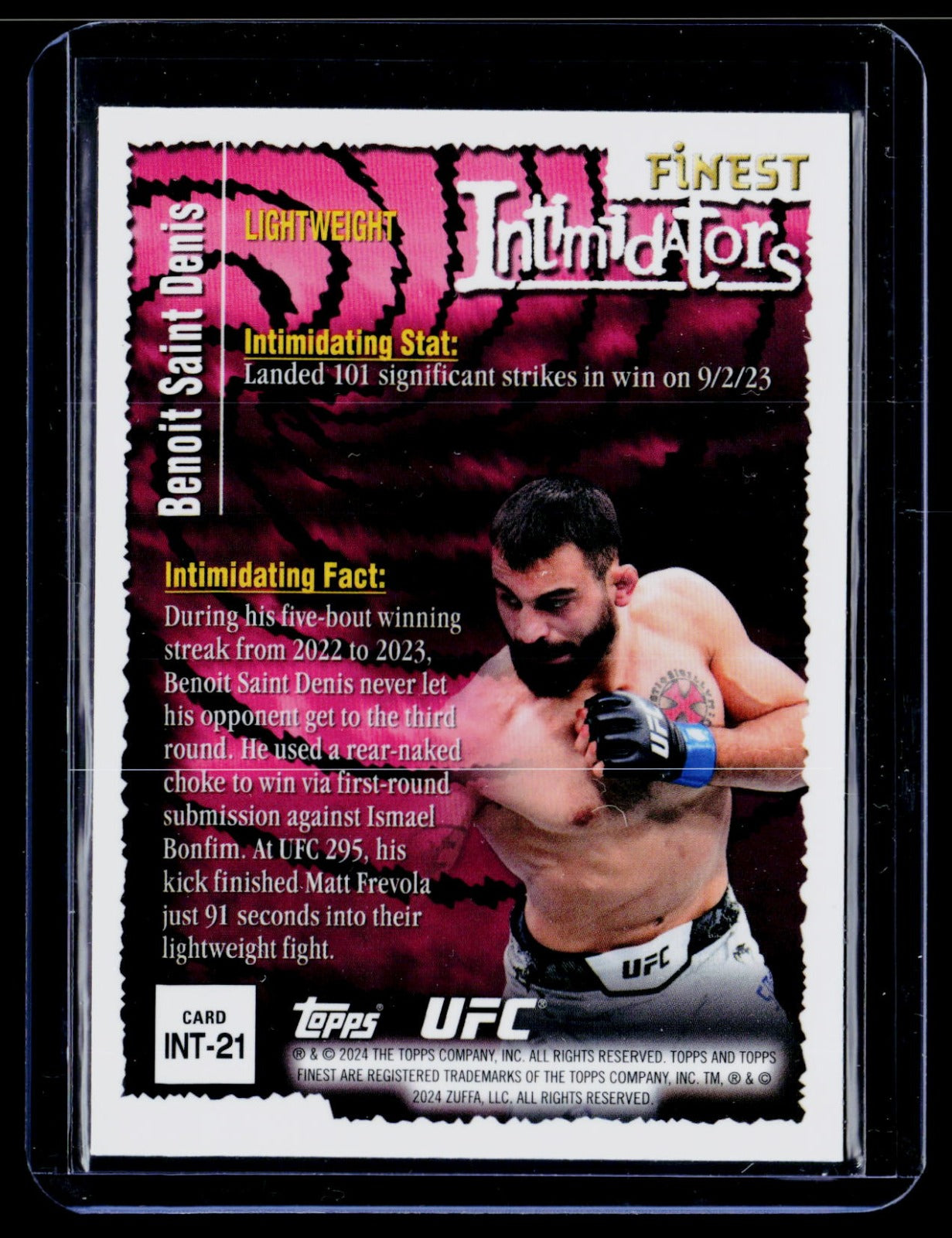 Benoit Saint Denis Topps Finest UFC - Intimidators INT-21 NM