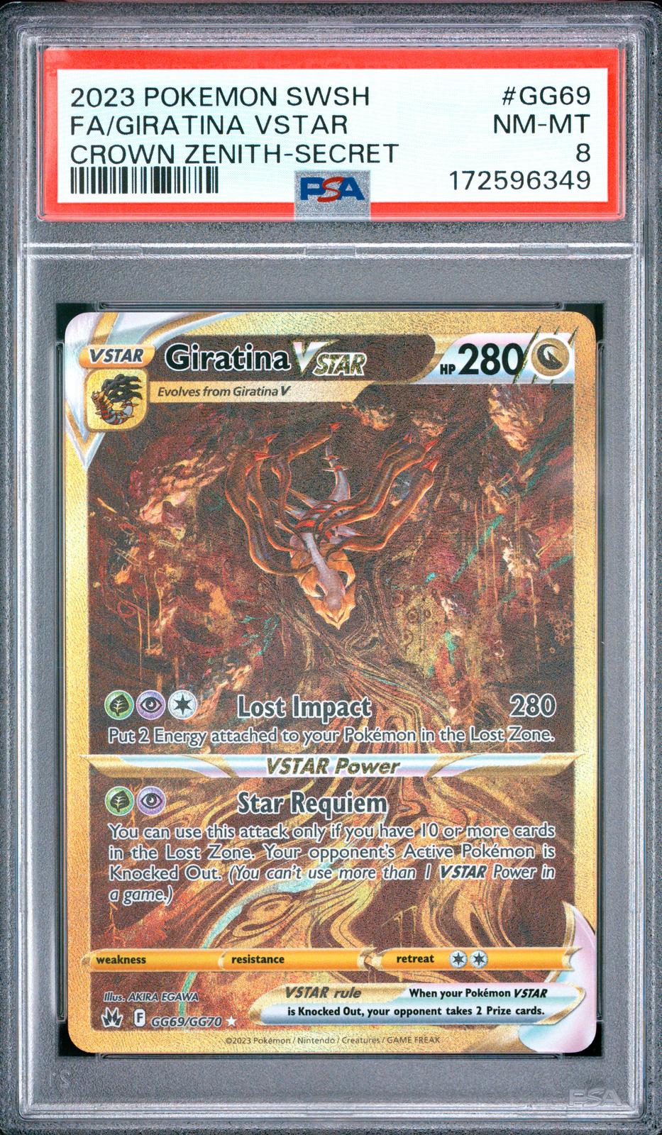 2023 Pokemon Sword And Shield Crown Zenith #GG69 Fa/Giratina Vstar Crown Zenith-Secret PSA 8