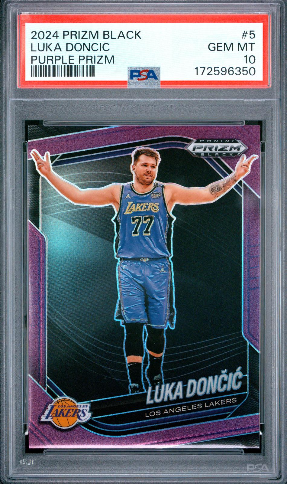 2024 Panini Prizm Black #5 Luka Doncic Purple Prizm PSA 10