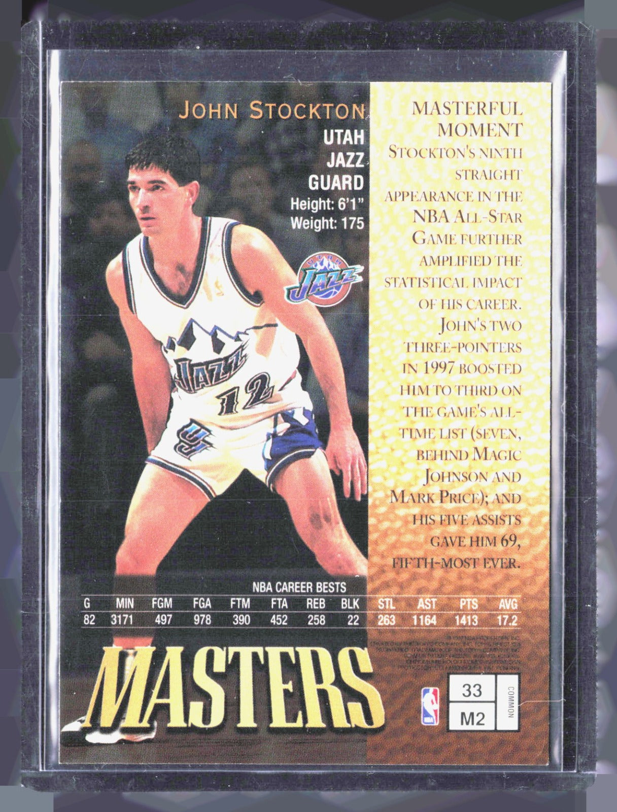 1997-98 Finest John Stockton 33 Basketball Utah Jazz