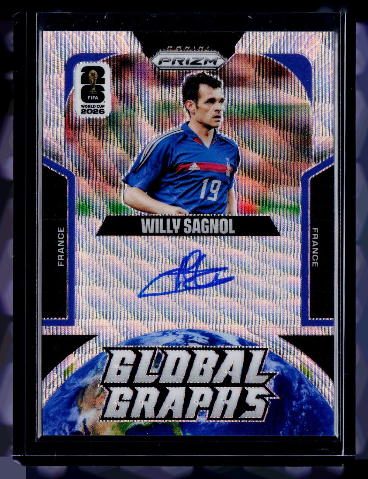 Willy Sagnol Panini Prizm FIFA World Cup - Global Graphs Wave Prizms GG-WSA NM