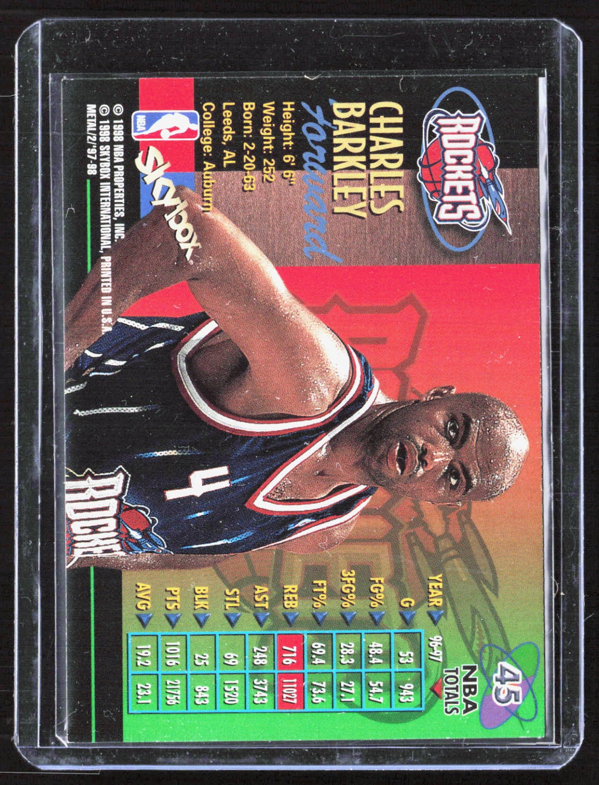 1997-98 Metal Universe Championship Charles Barkley 45 Houston Rockets