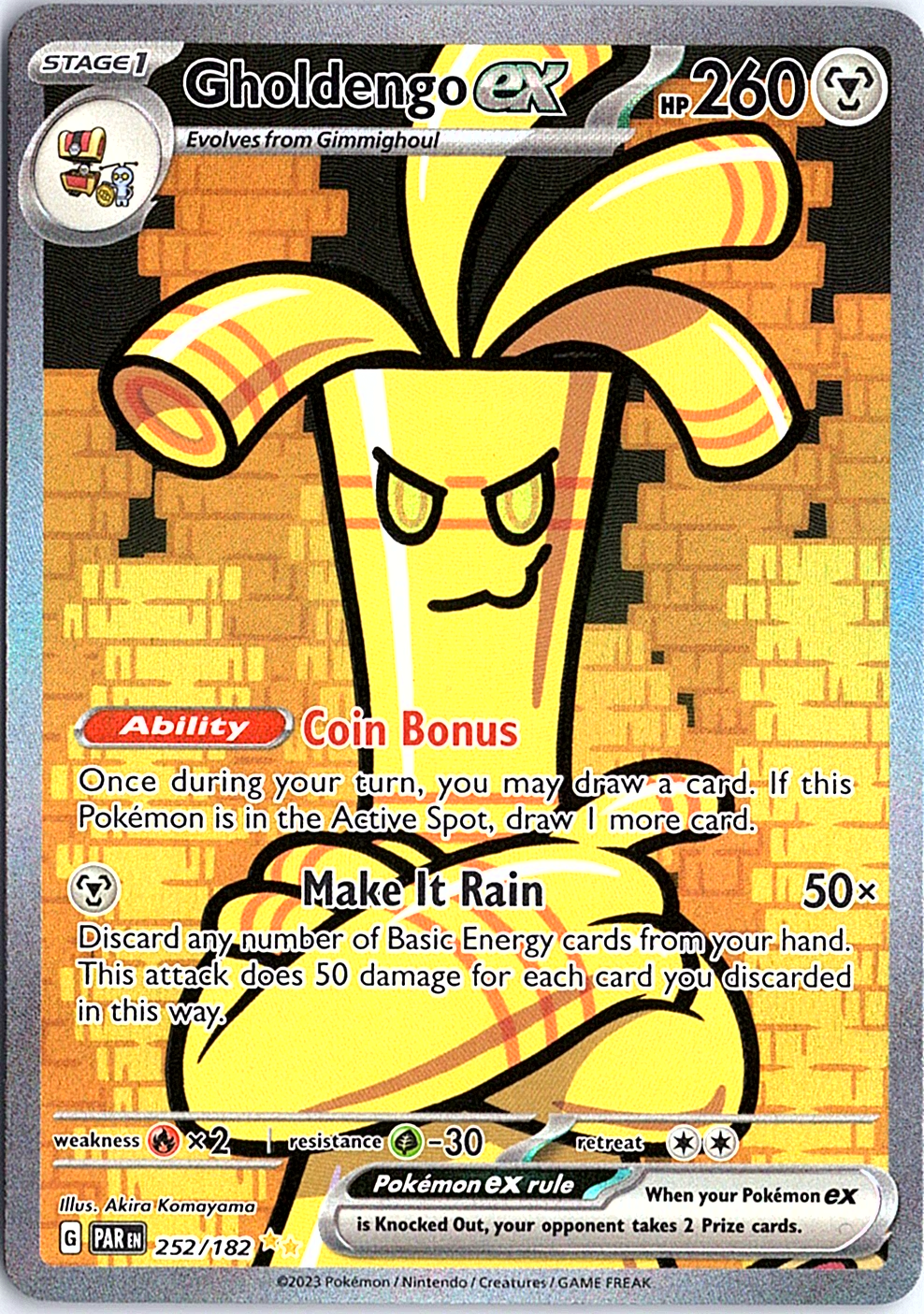 Gholdengo ex Special Illustration Rare SV04: Paradox Rift 252/182 NM