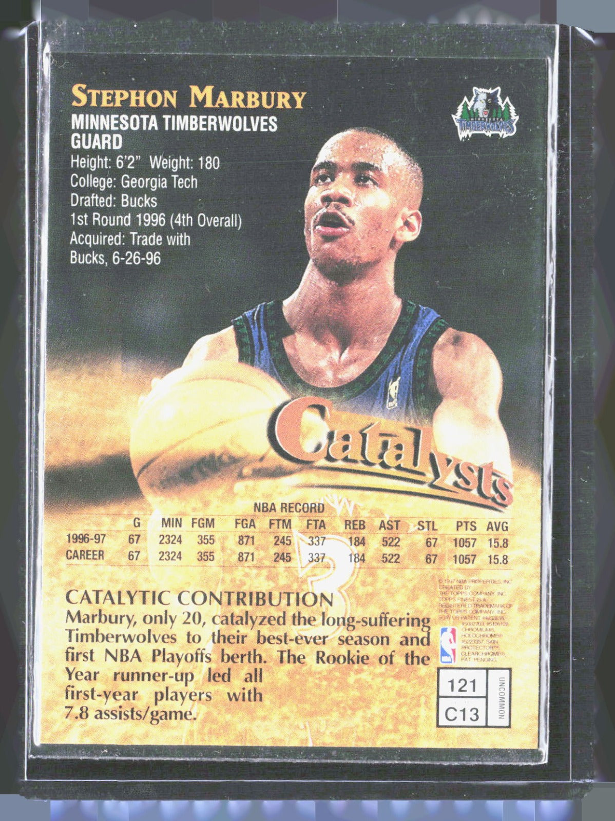 1997-98 Finest Stephon Marbury 121 Basketball Minnesota Timberwolves