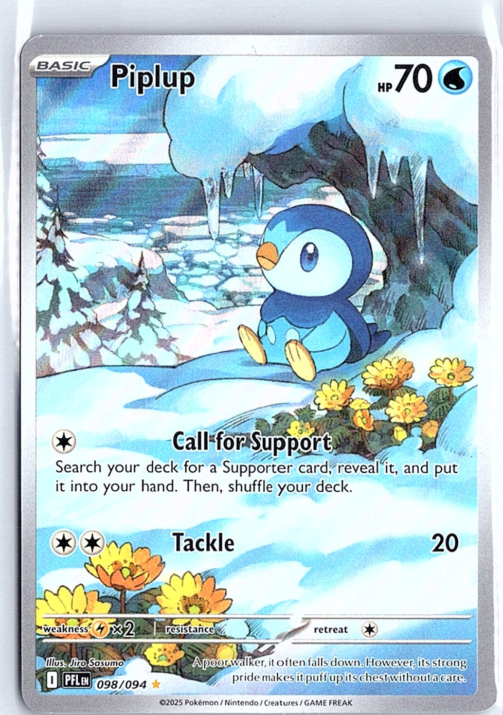 Piplup Illustration Rare ME02: Phantasmal Flames 098/094 NM