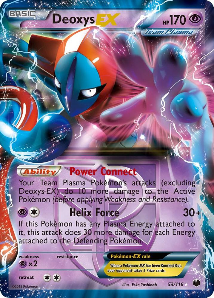 Deoxys EX (Team Plasma) Ultra Rare Plasma Freeze 53/116 LP