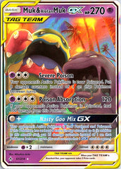 Muk & Alolan Muk GX Ultra Rare SM - Unbroken Bonds 61/214 NM