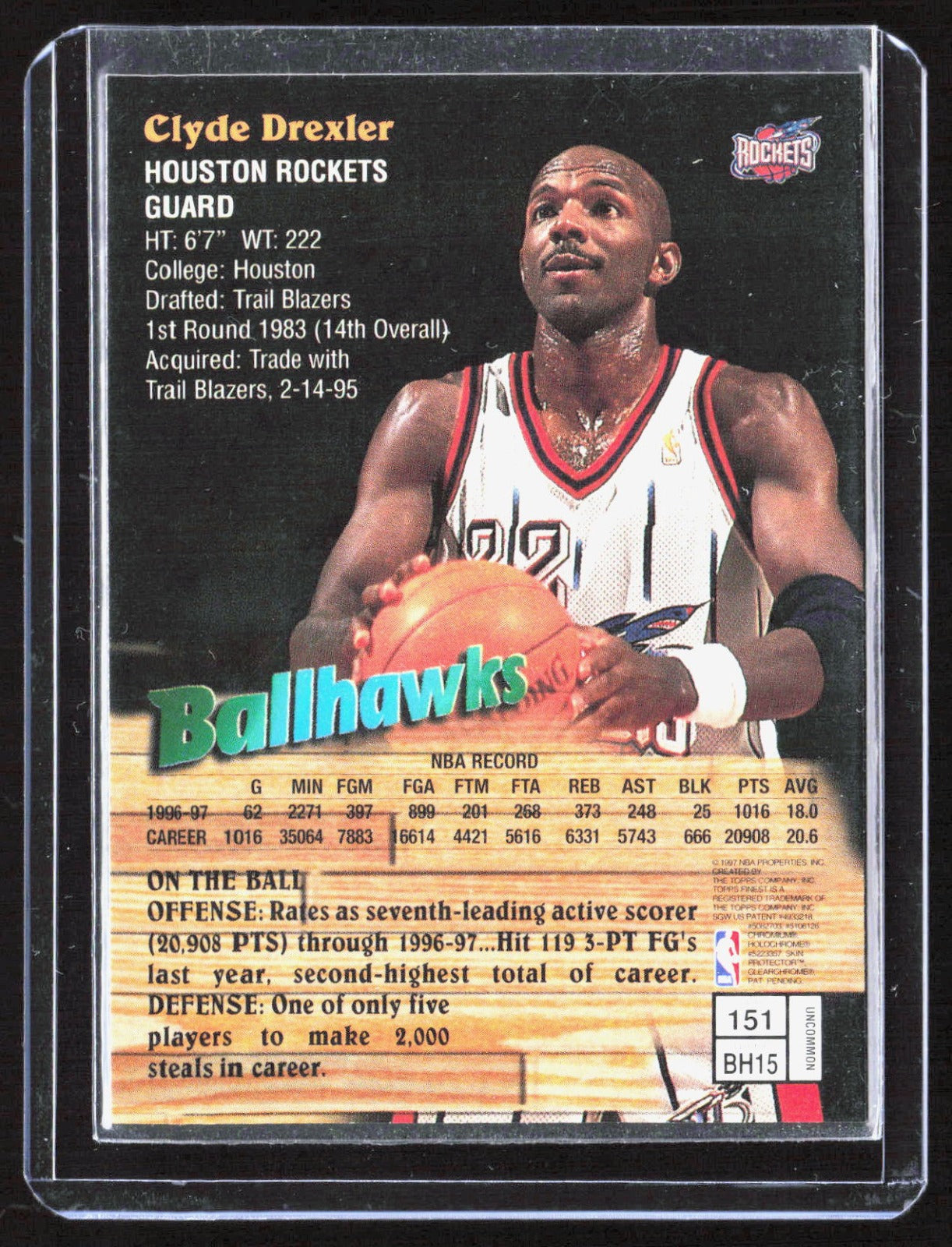 1997-98 Finest Clyde Drexler 151 Basketball Houston Rockets