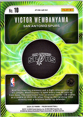 2024-25 Panini Prizm - Fractal Victor Wembanyama 10 Basketball San Antonio Spurs (Back)