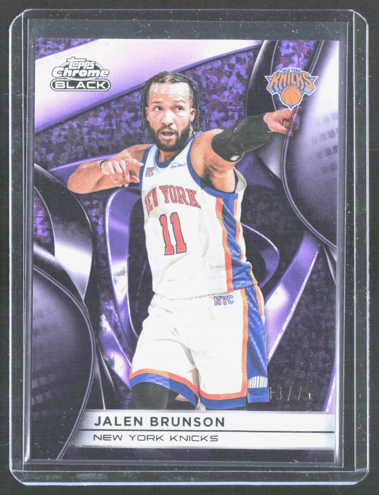 2025-26 Topps Chrome Black - Purple Refractor Jalen Brunson 28 /75   Knicks