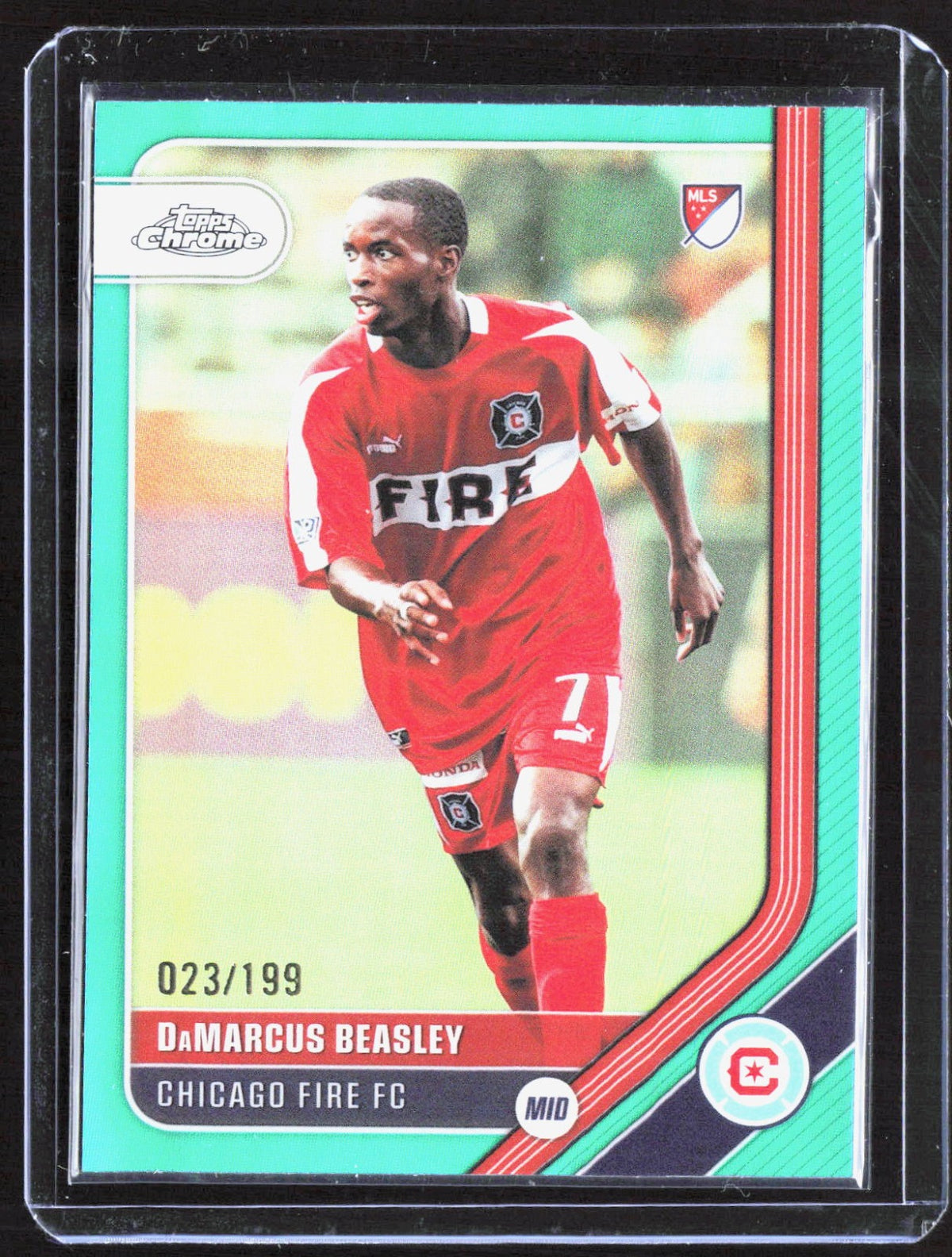2026 Topps Chrome MLS - Aqua Refractor DaMarcus Beasley 19 /199 Chicago Fire