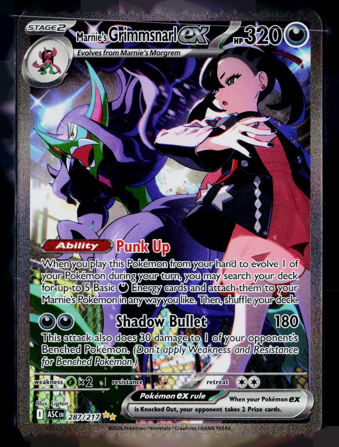 Marnie's Grimmsnarl ex Holo ME: Ascended Heroes 287/217 NM