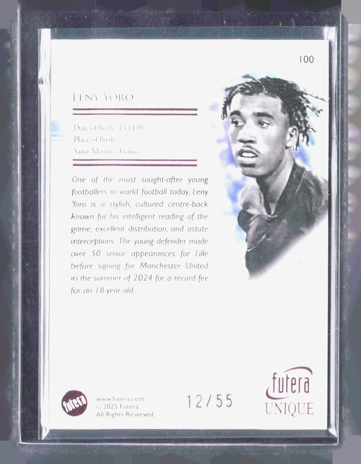 2025 Futera Unique World Football Edition 21 Leny Yoro 100 Soccer France