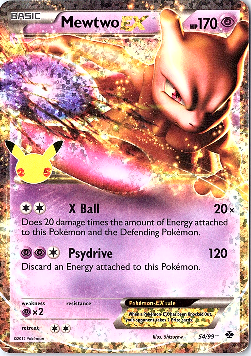 Mewtwo EX Classic Collection Celebrations: Classic Collection 54/99 NM