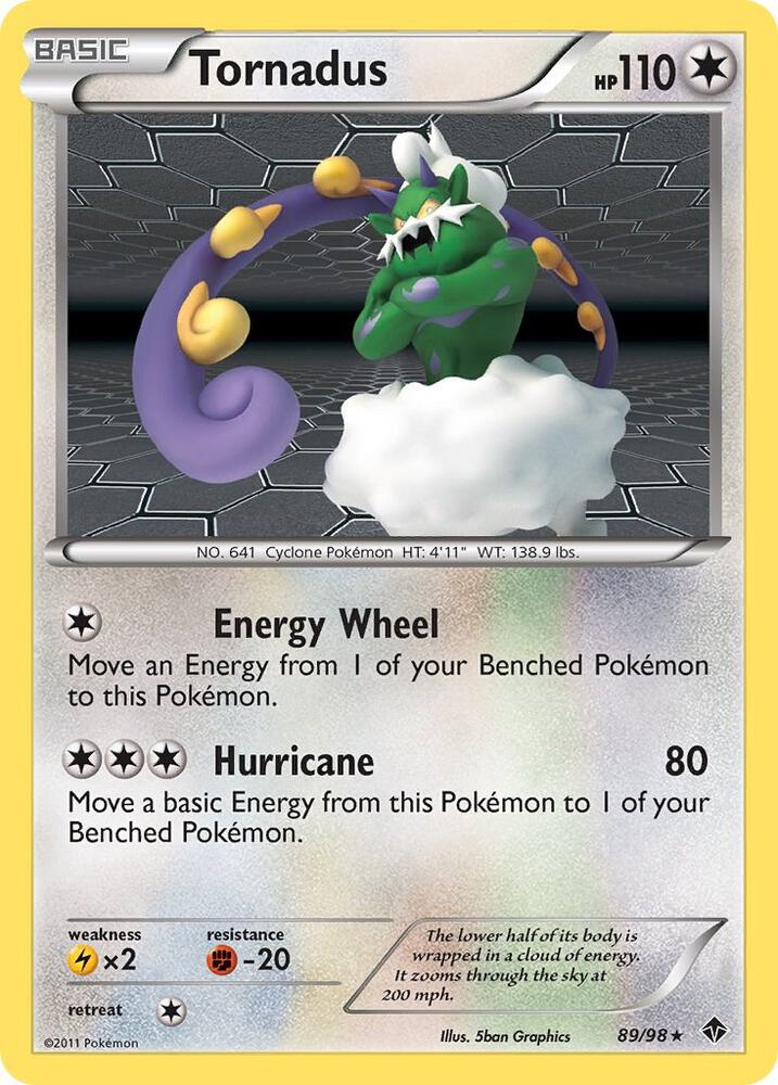 Tornadus Holo Rare Emerging Powers 89/98 NM