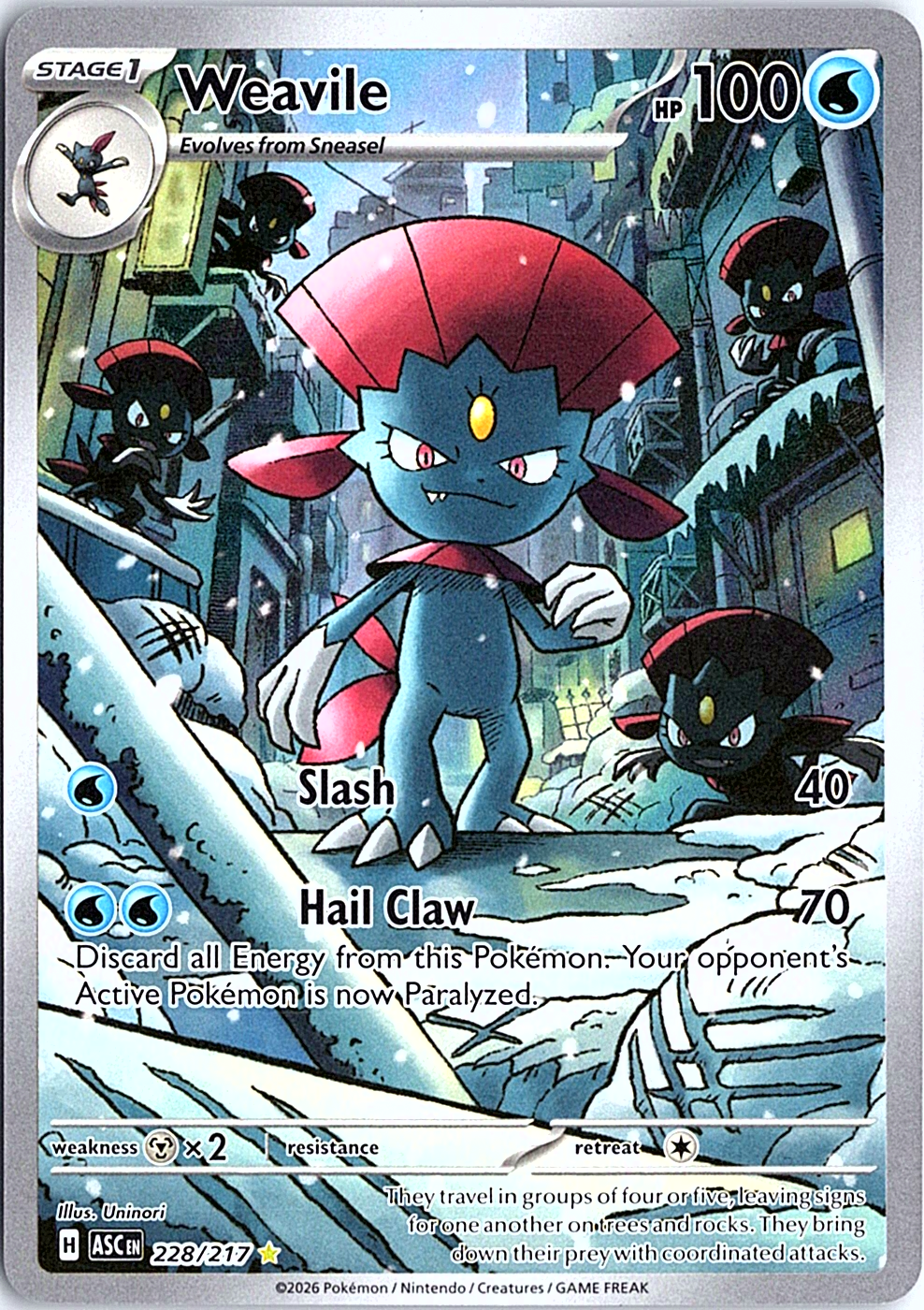 Weavile Illustration Rare ME: Ascended Heroes 228/217 NM