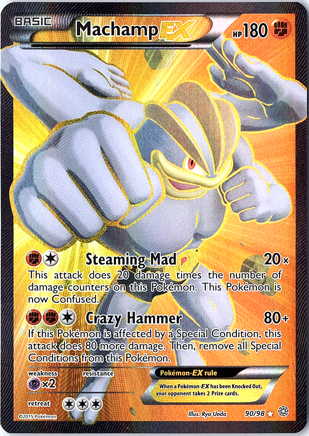 Machamp EX (90 Full Art) Ultra Rare XY - Ancient Origins 90/98 NM