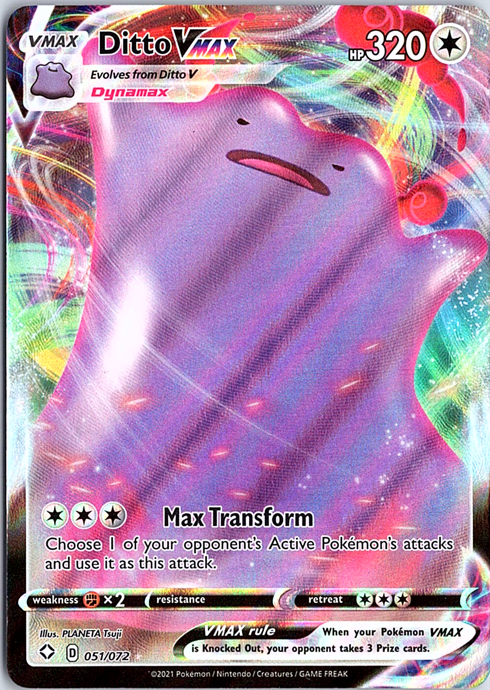 Ditto VMAX Ultra Rare Shining Fates 051/072 NM