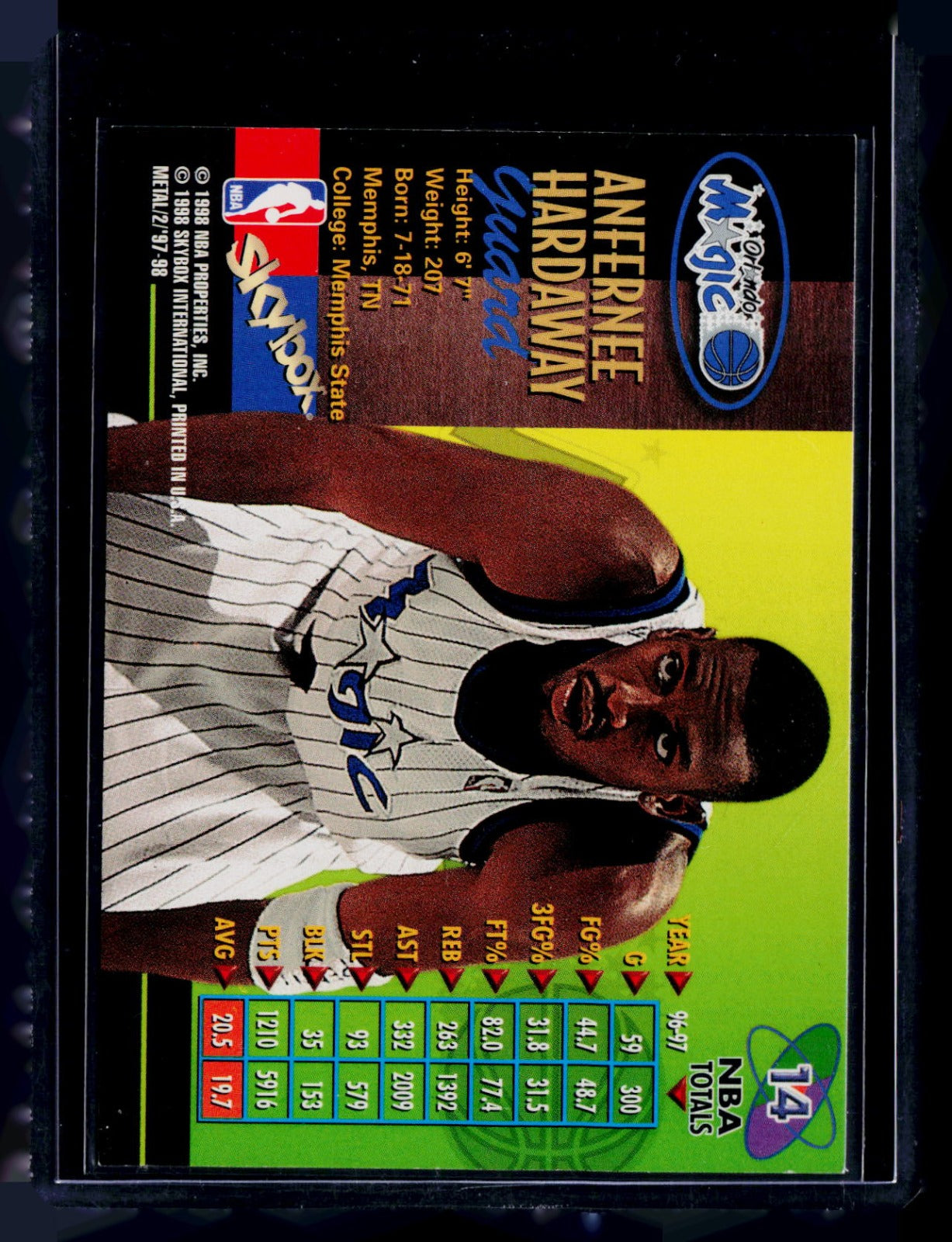 1997-98 Metal Universe Championship Anfernee Hardaway 14 Basketball