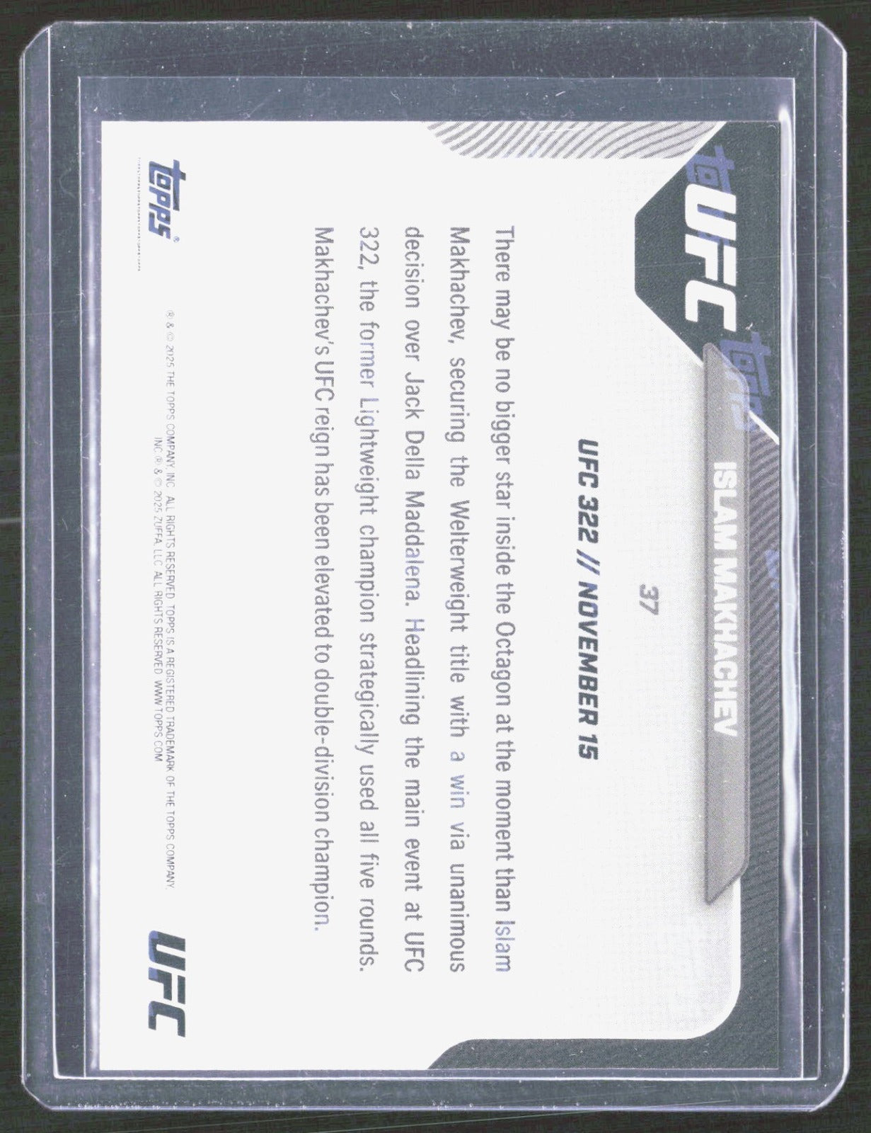 2025 Topps Now UFC Islam Makhachev 37 UFC