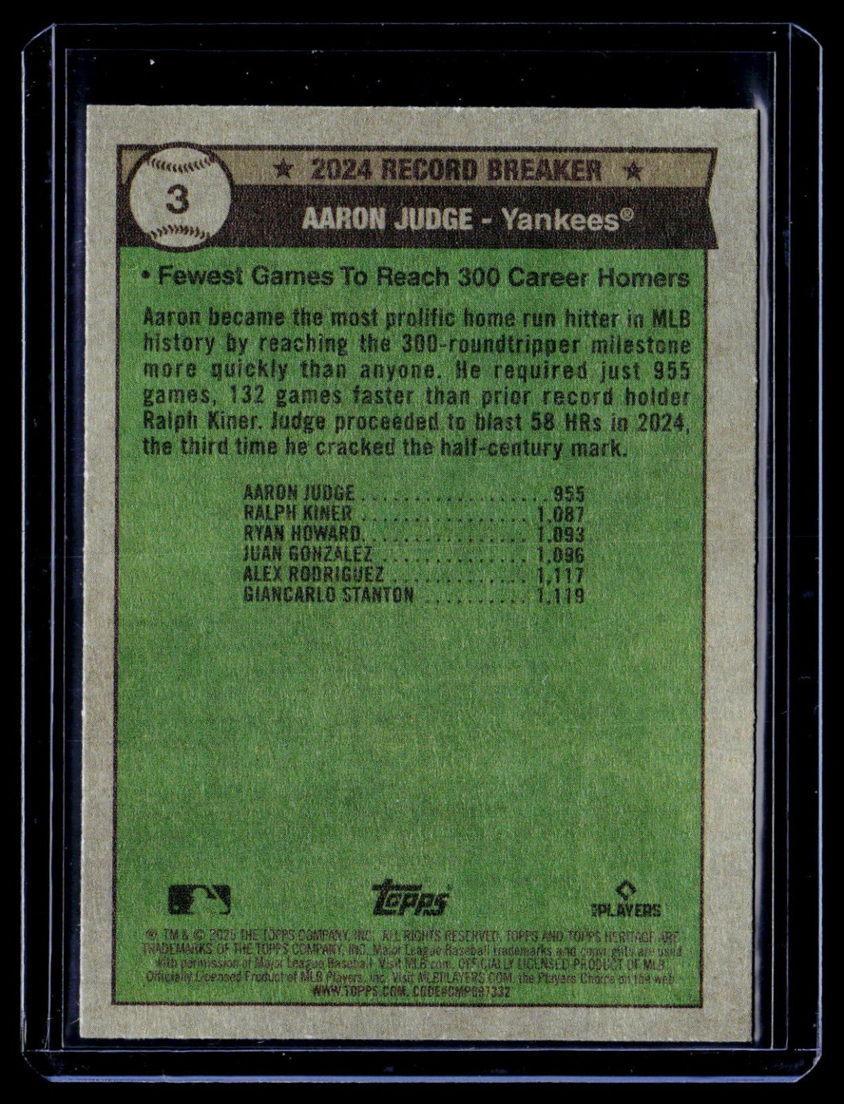 Aaron Judge Topps Heritage 3 NM
