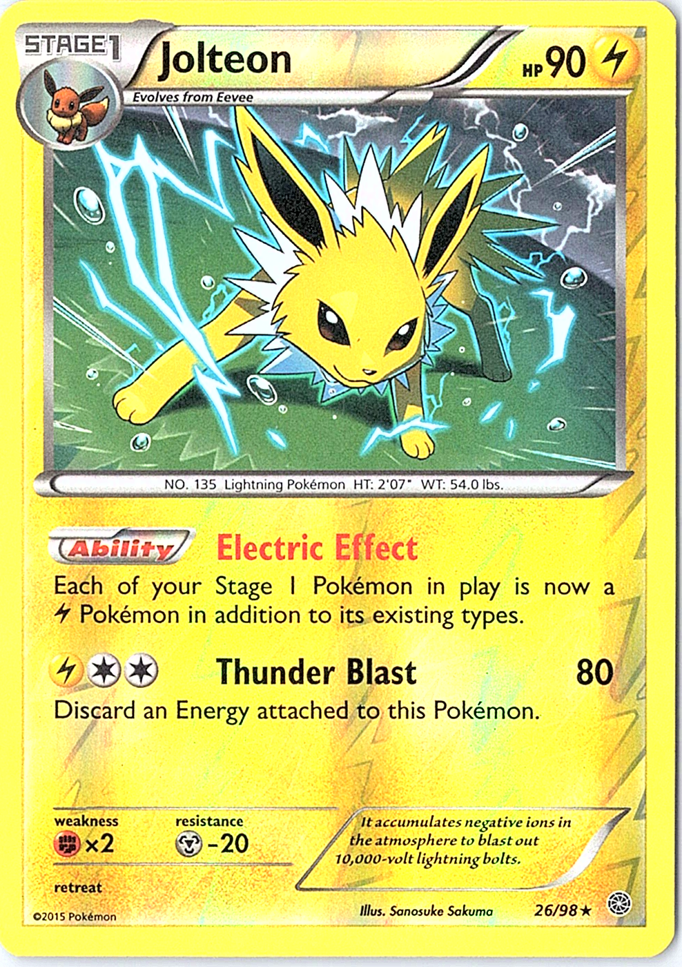 Jolteon Holo Rare XY - Ancient Origins 26/98 NM