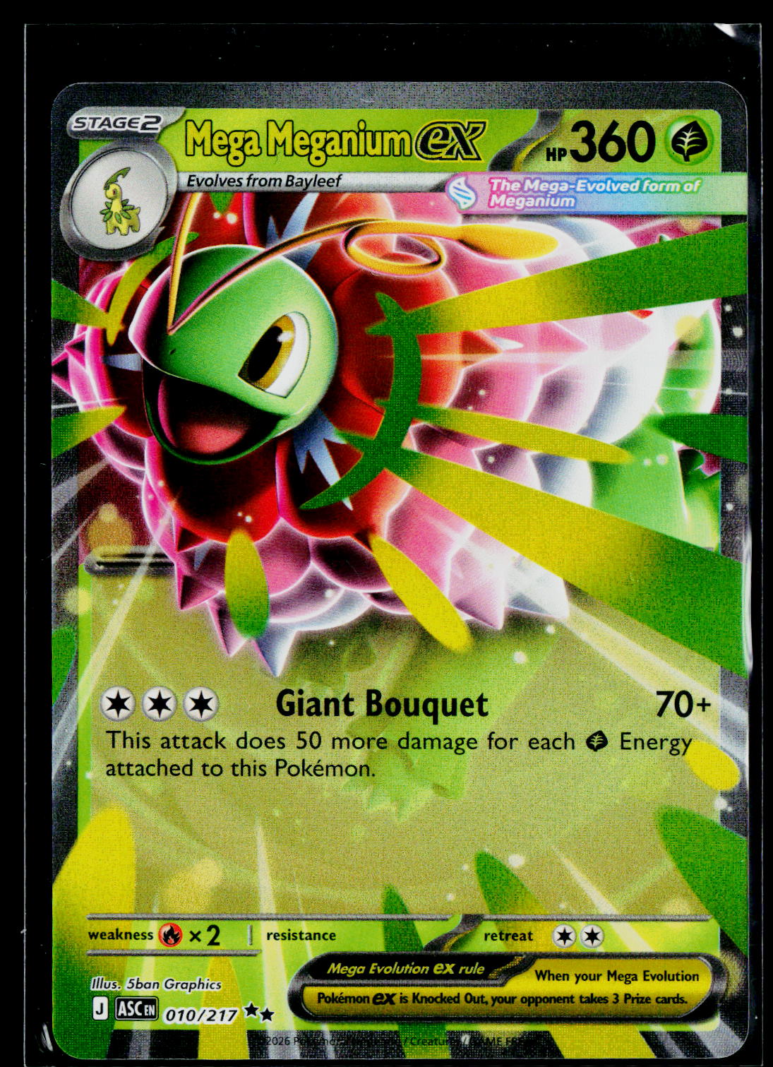 Mega Meganium ex ASC 010/217 Holo NM
