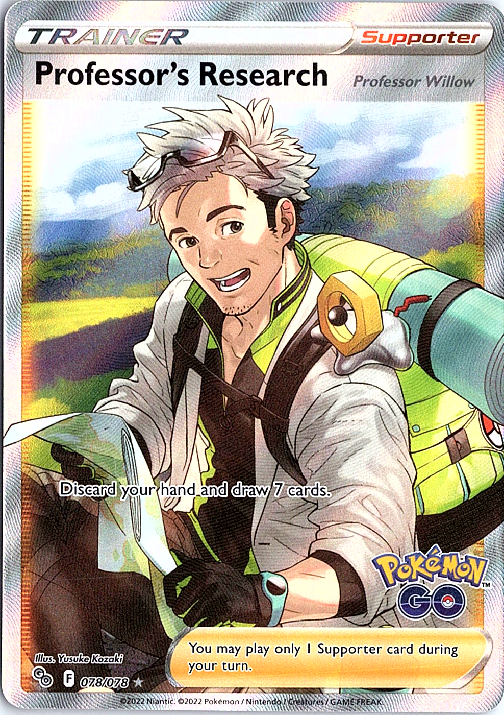 Professor's Research (Full Art) Ultra Rare Pokemon GO 078/078 NM