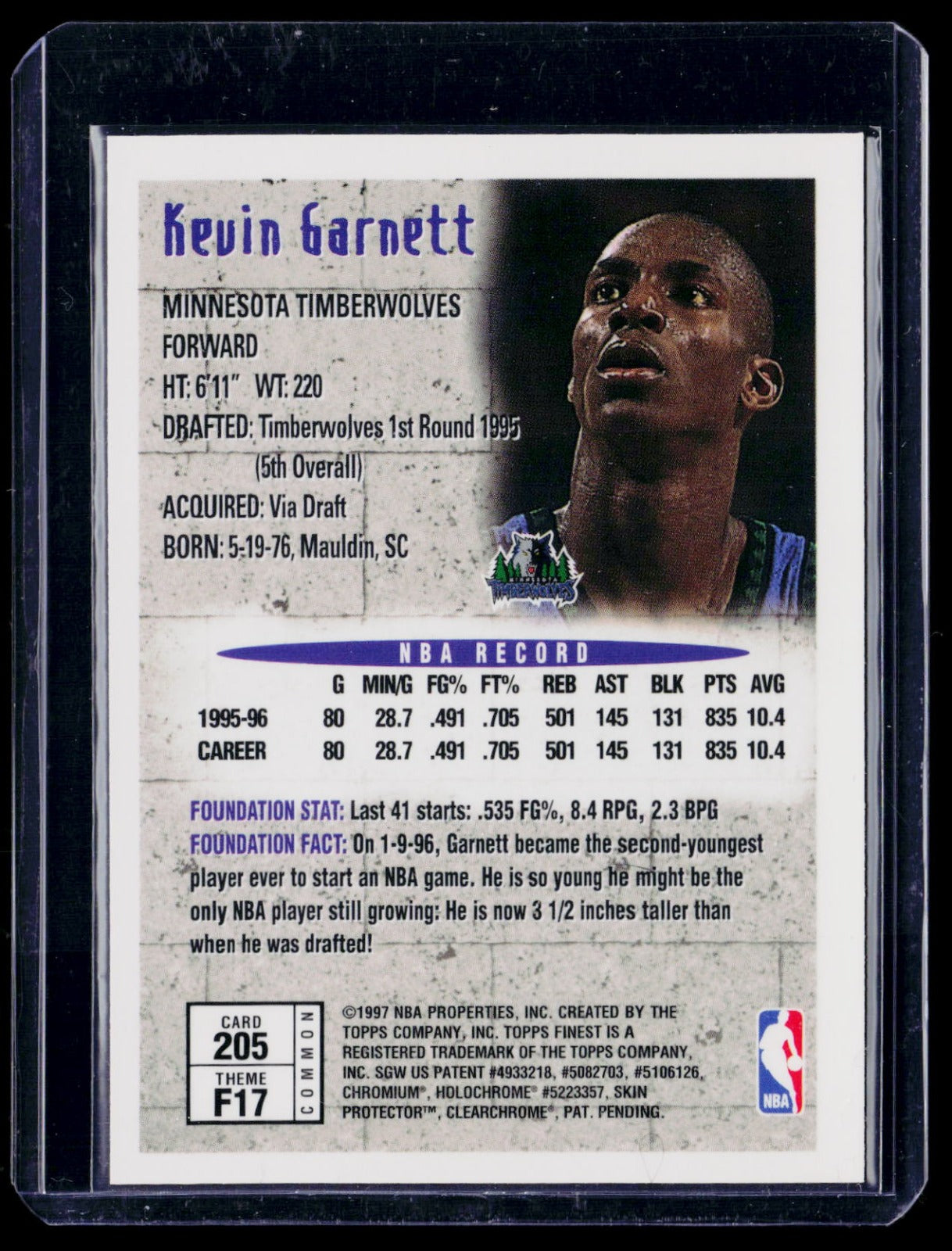 Kevin Garnett Finest 205 NM