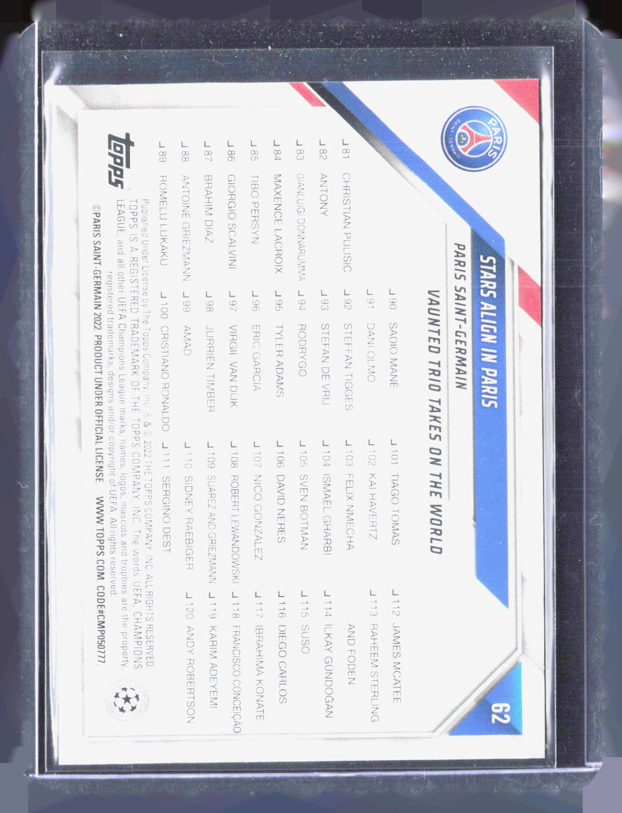 2021-22 Topps UEFA Champions League - Starball Foil Stars Align in Paris 62