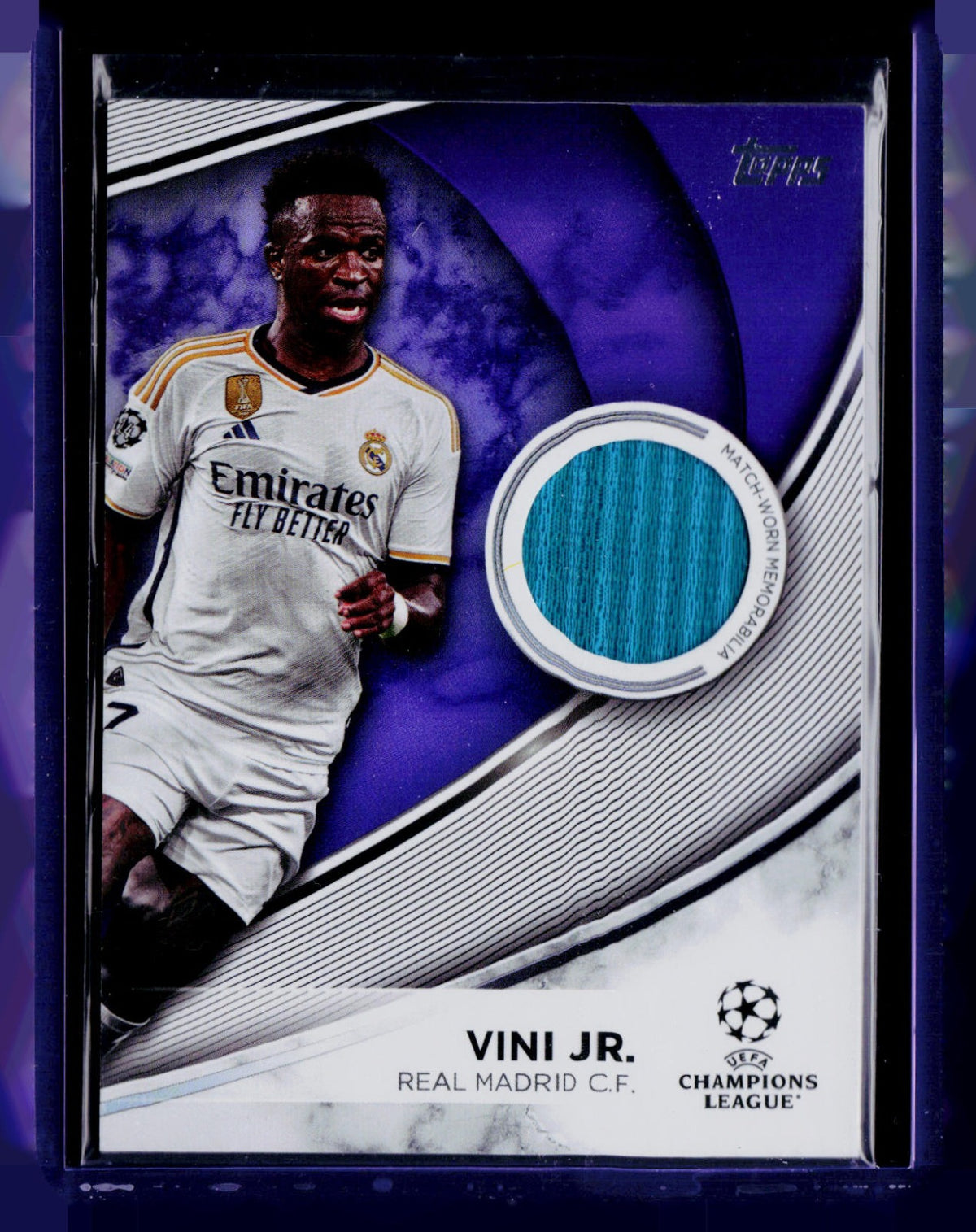 Vini Jr. Topps UEFA Club Competitions - Topps Superstar Relics Purple Foil TS-VJ