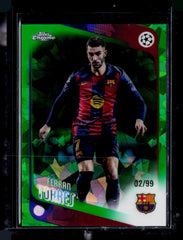 Ferran Torres Topps Chrome UEFA Club Competitions - Green Lava Refractor 138 NM