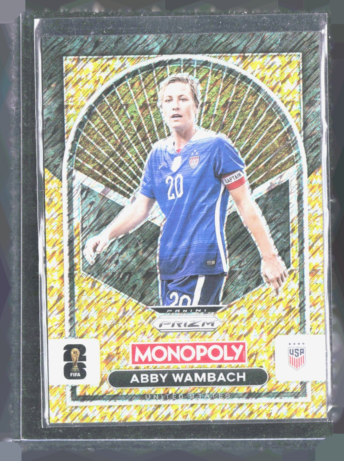 2026 Panini Prizm Monopoly FIFA WC Gold BigMoneyShimmer Prizms Abby Wambach/500