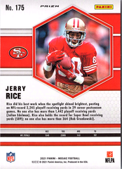 2021 Panini Mosaic - Prizm Camo Pink Jerry Rice 175 Football San Francisco 49ers (Back)