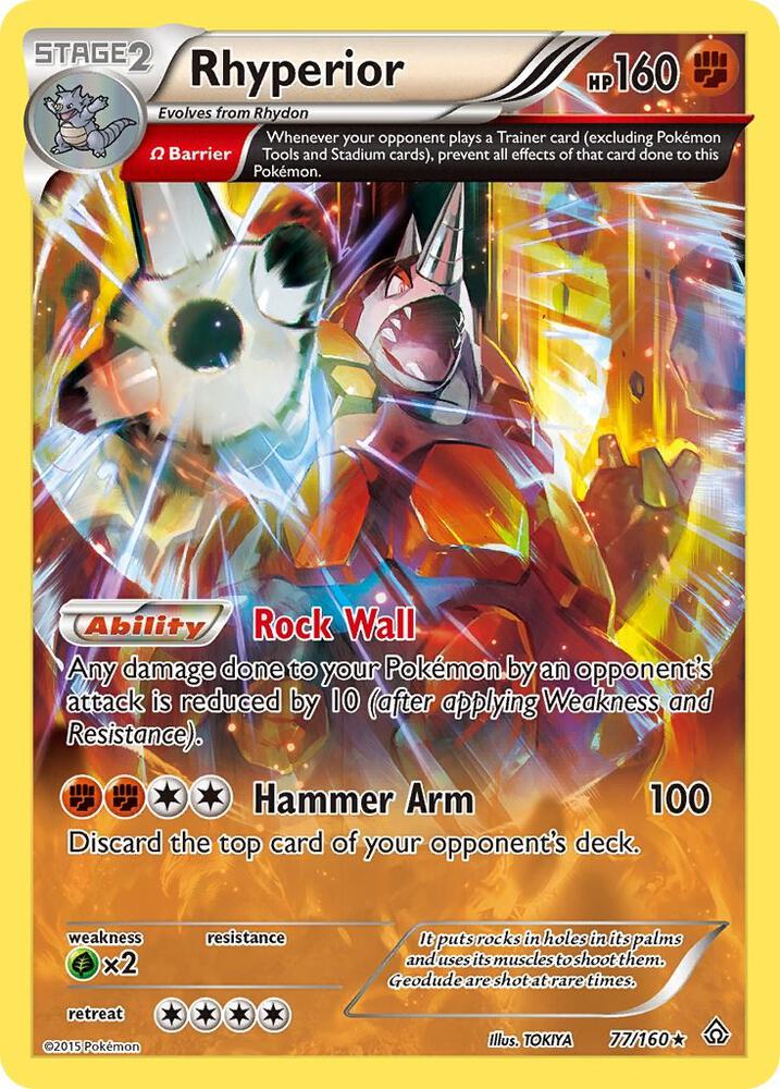 Rhyperior (Omega) Holo Rare XY - Primal Clash 77/160 NM