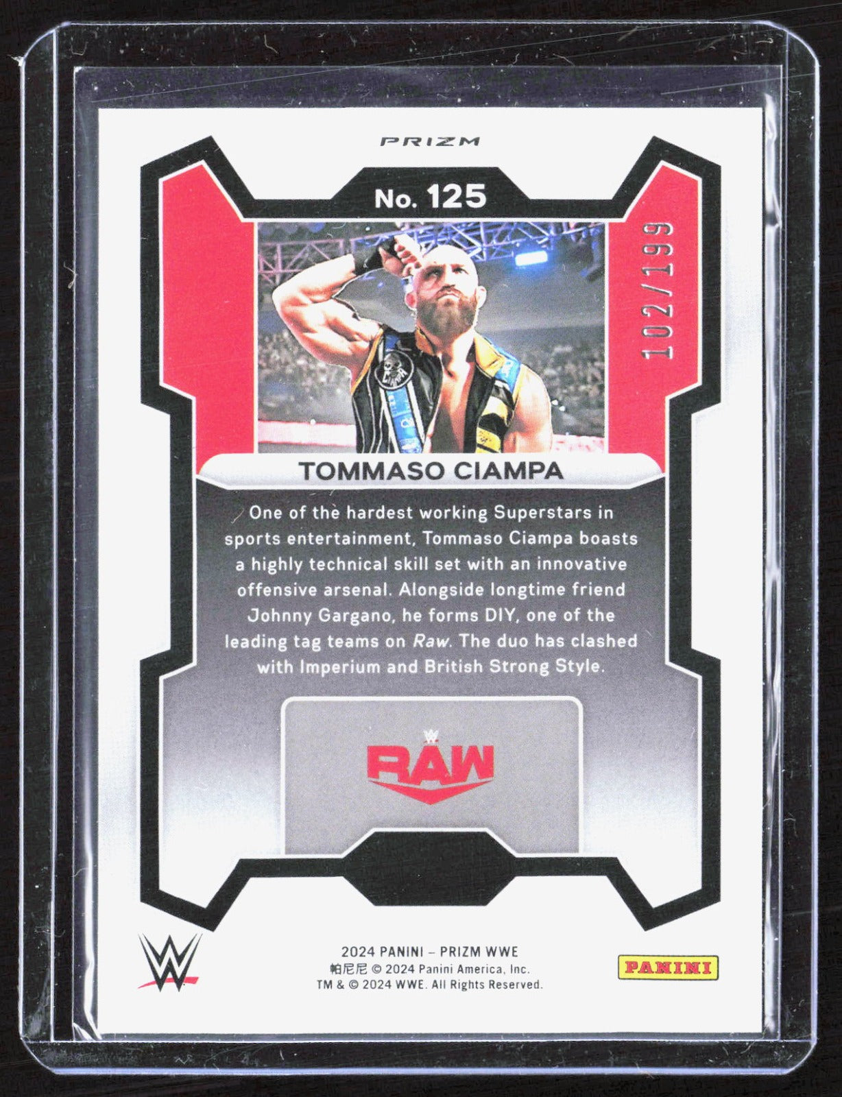 2024 Panini Prizm WWE - Blue Prizms Tommaso Ciampa 125 /199 Wrestling