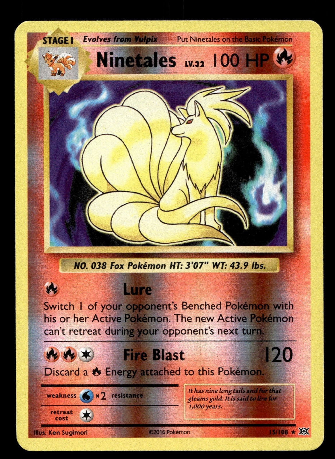 Ninetales Holo Rare XY - Evolutions 15/108 NM
