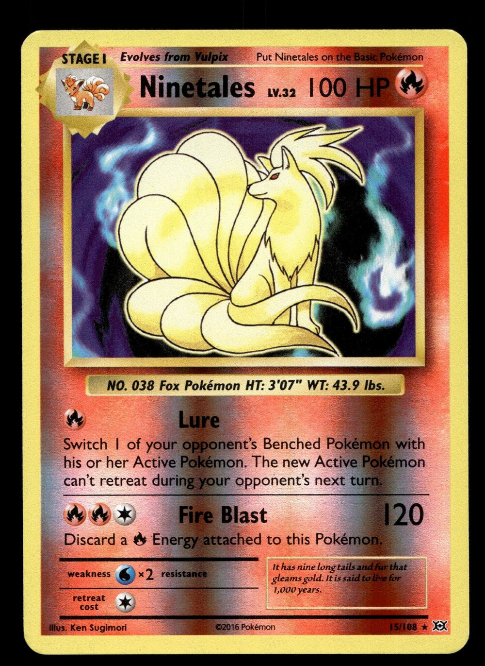 Ninetales Holo Rare XY - Evolutions 15/108 NM