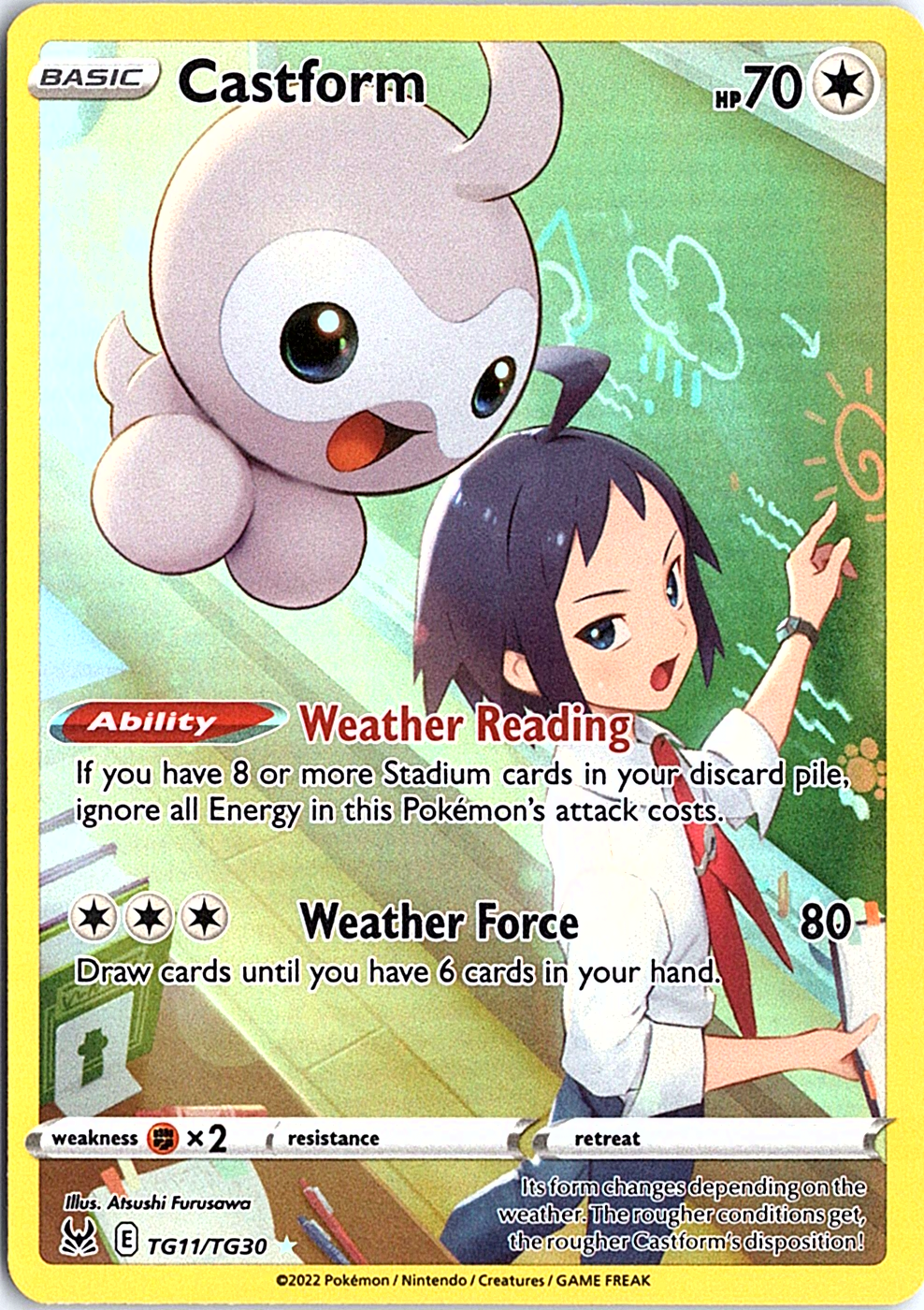 Castform Ultra Rare SWSH11: Lost Origin Trainer Gallery TG11/TG30 NM