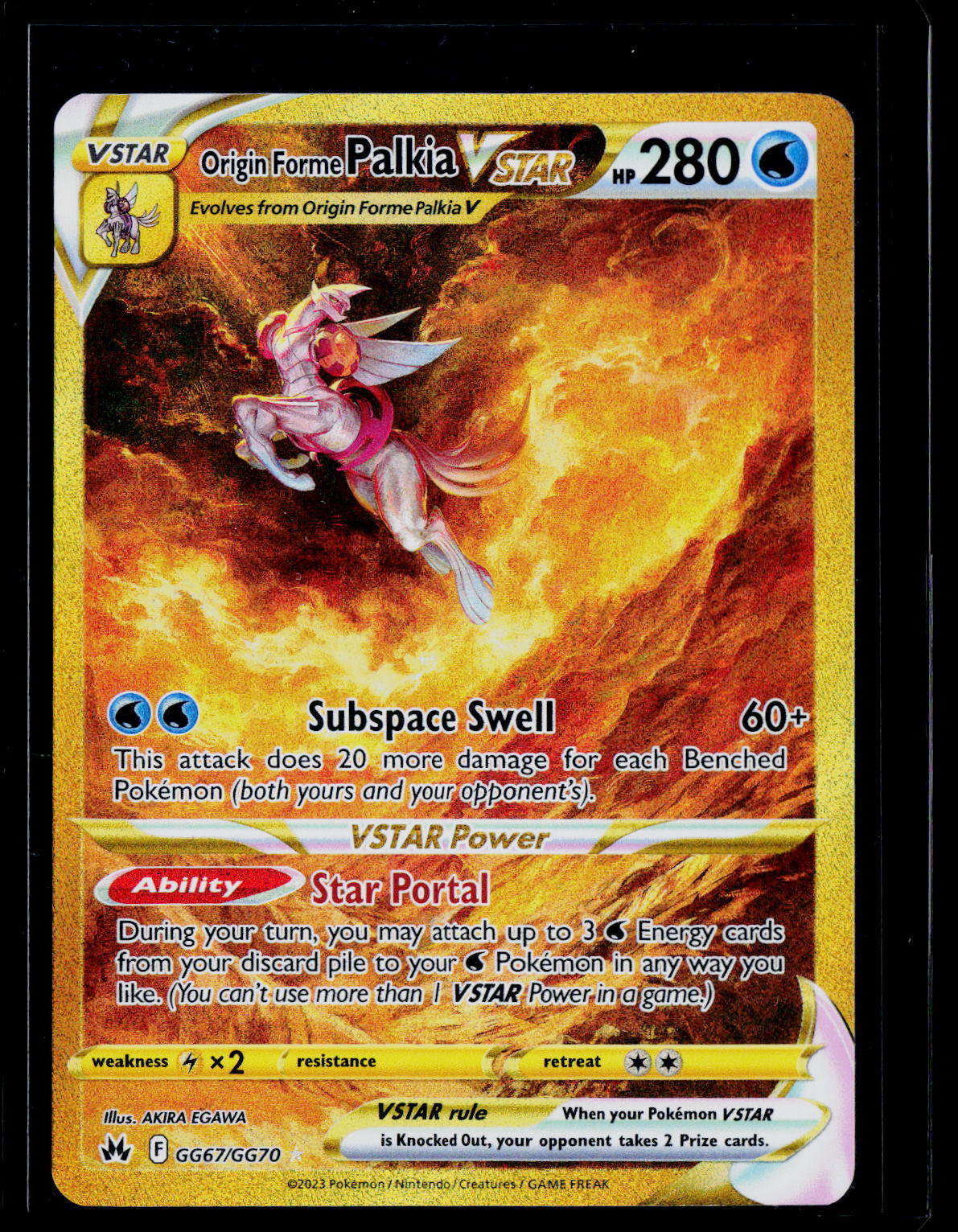Origin Forme Palkia VSTAR (Secret) Holo SWSH: Crown Zenith  GG67/GG70 NM