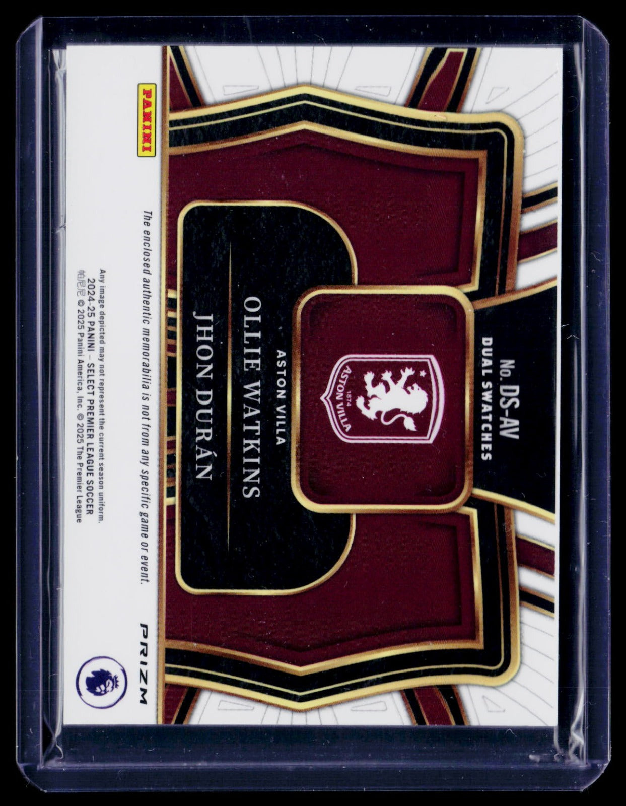 Ollie Watkins / Jhon Duran Panini Select Premier League - Dual Swatches DS-AV NM