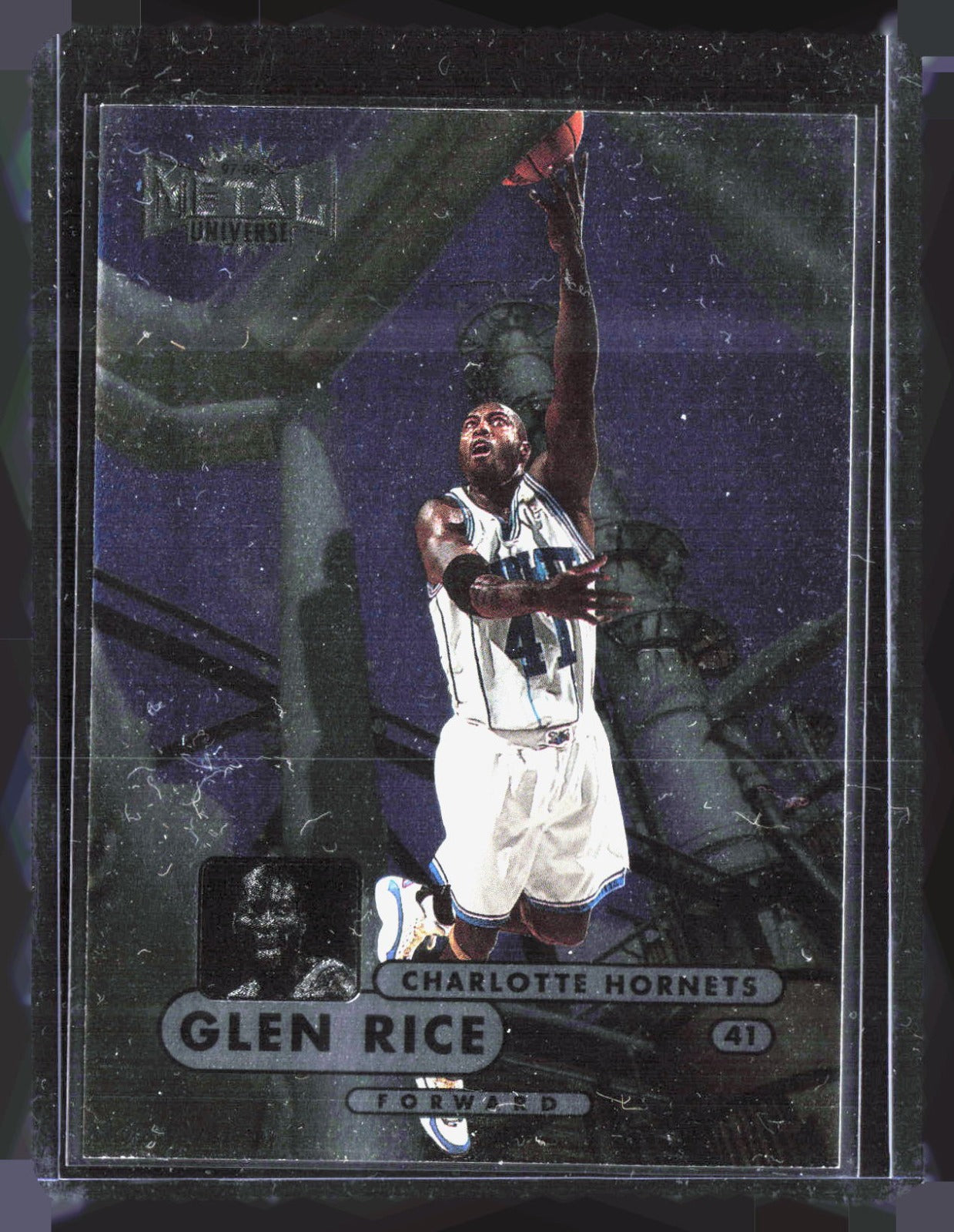 1997-98 Metal Universe Championship Glen Rice 73 Basketball Charlotte Hornets