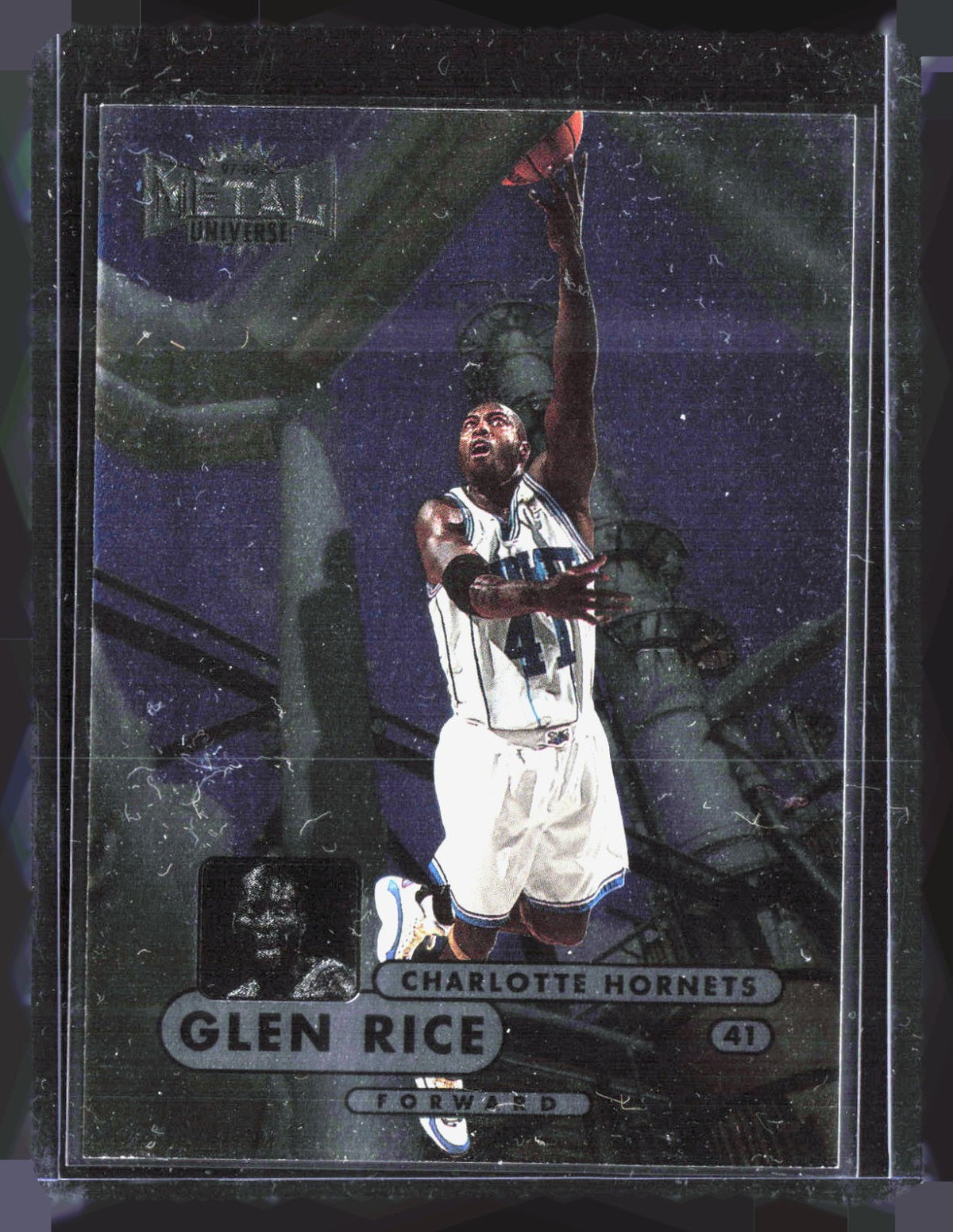 1997-98 Metal Universe Championship Glen Rice 73 Basketball Charlotte Hornets