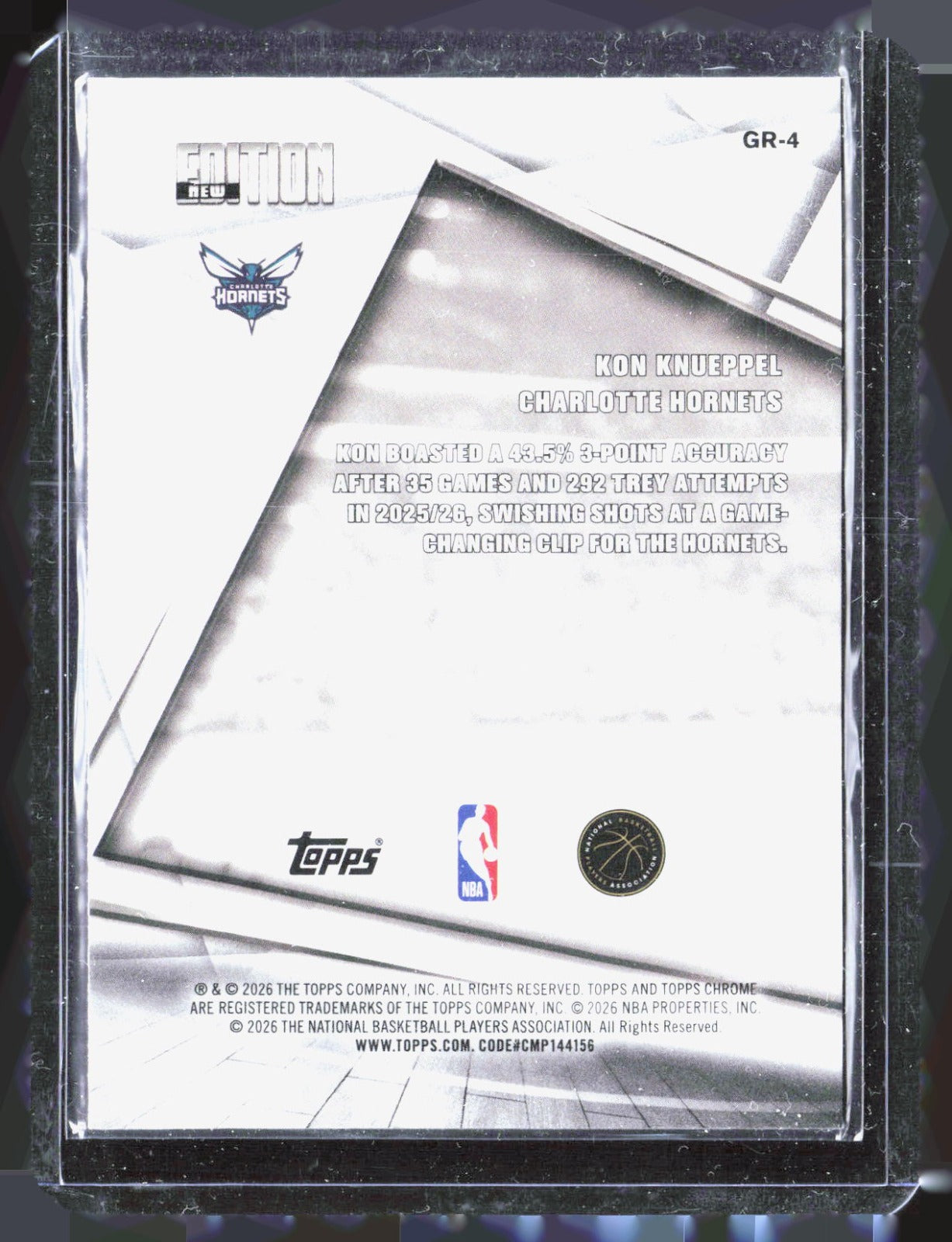 2025-26 Topps Chrome Update - New Editions Kon Knueppel GR-4 Charlotte Hornets