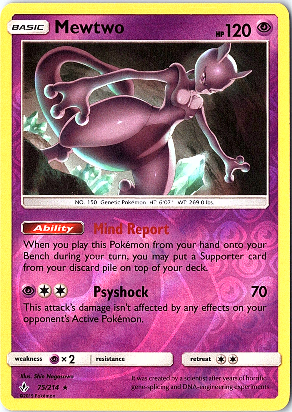 Mewtwo Rare SM - Unbroken Bonds 75/214 NM