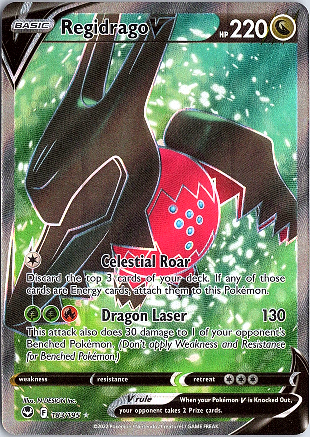 Regidrago V (Full Art) Ultra Rare SWSH12: Silver Tempest 183/195 NM